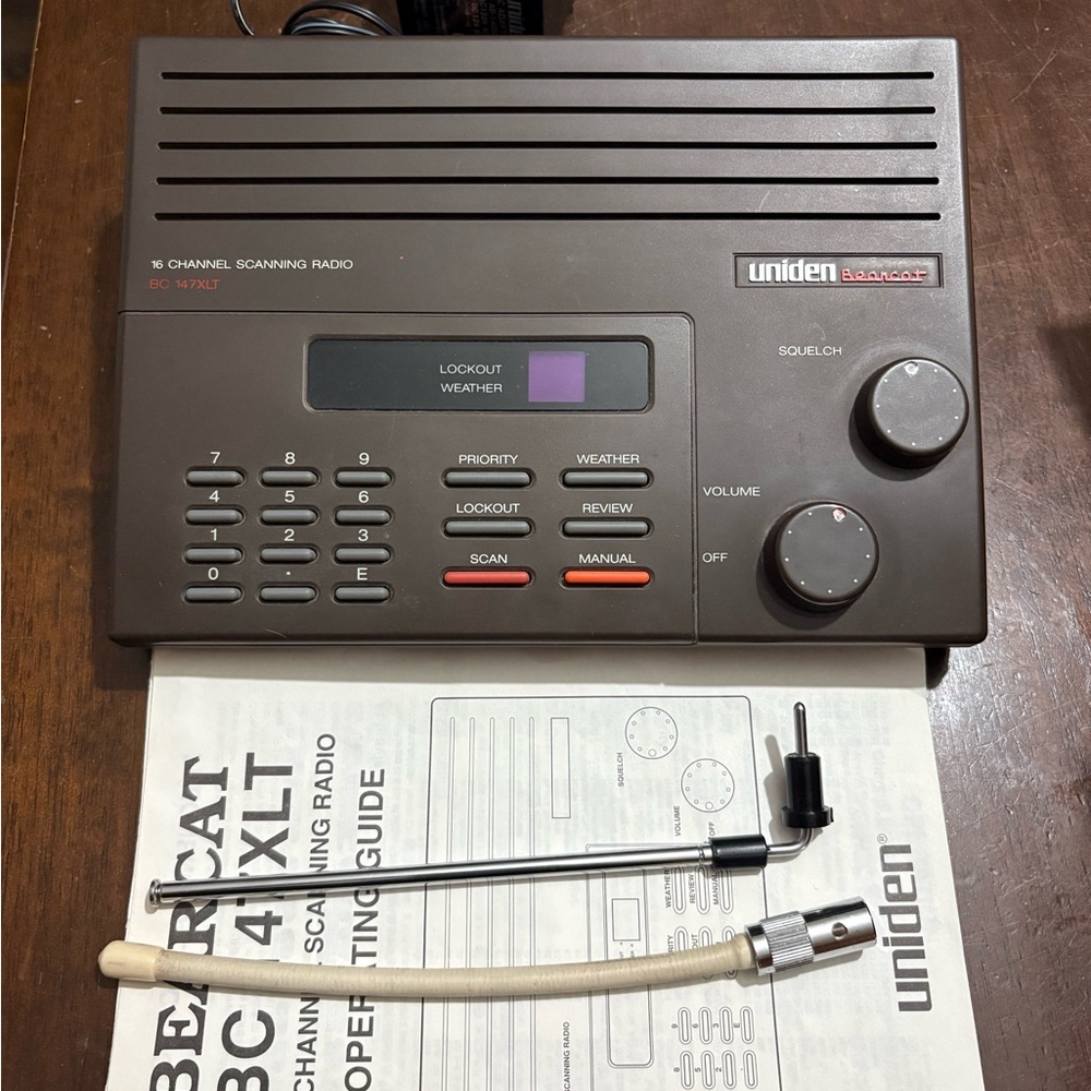 Brown Portable Radio with Rotary Knobs and Digital Display